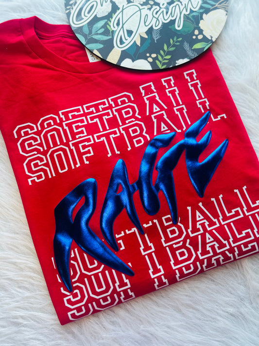 Rage Softball Repeat Metallic Puff Design