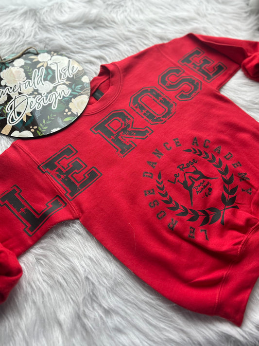 Le Rose Dance Academy Oversized Horizontal Design on Crewneck Sweatshirt