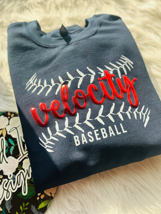 Velocity Baseball Metallic Puff Design