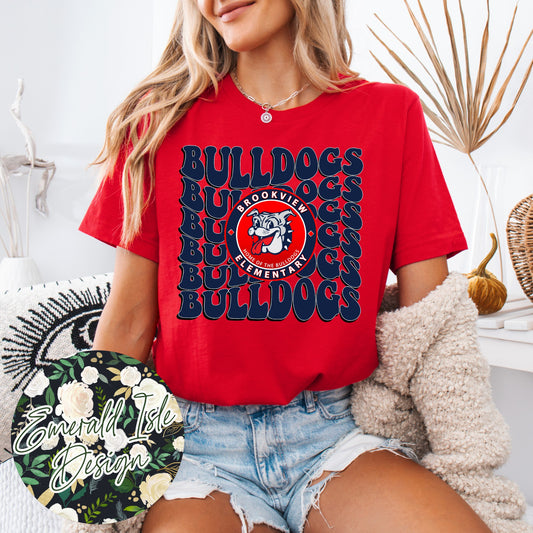 Brookview Bulldogs Groovy Repeat Design