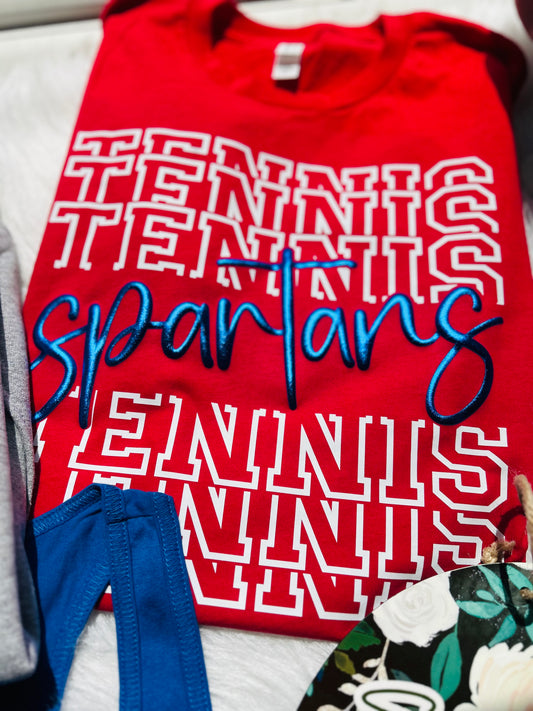 Spartans Tennis Metallic Puff Design