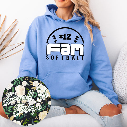FAM Softball Custom Number Design