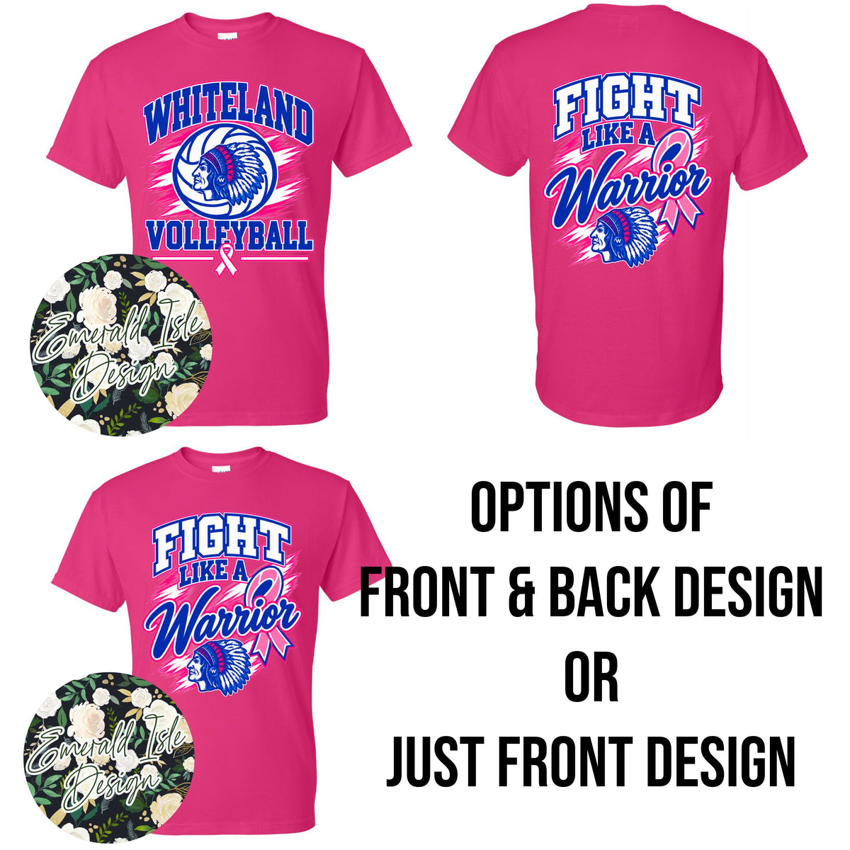 Whiteland Volleyball Fight Like a Warrior Design