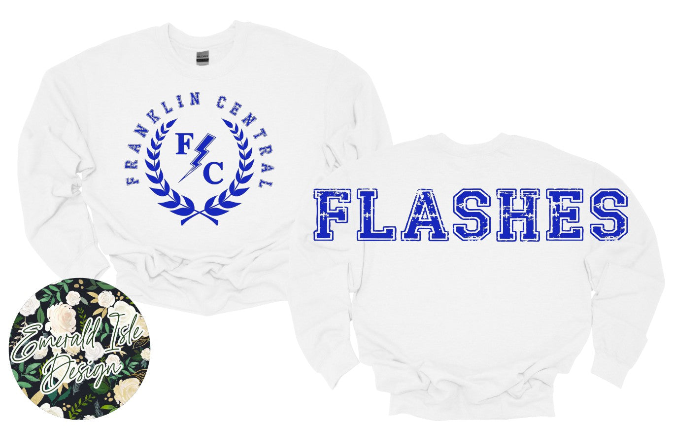 Franklin Central Flashes Oversized Horizontal Design Style 2 on Crewneck Sweatshirt