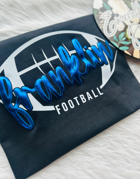 Franklin Football Metallic Puff Design