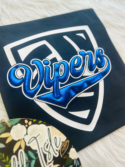 Indianapolis Vipers Metallic Puff Design
