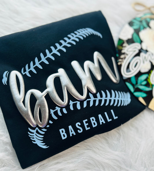 Bam Baseball Metallic Puff Design