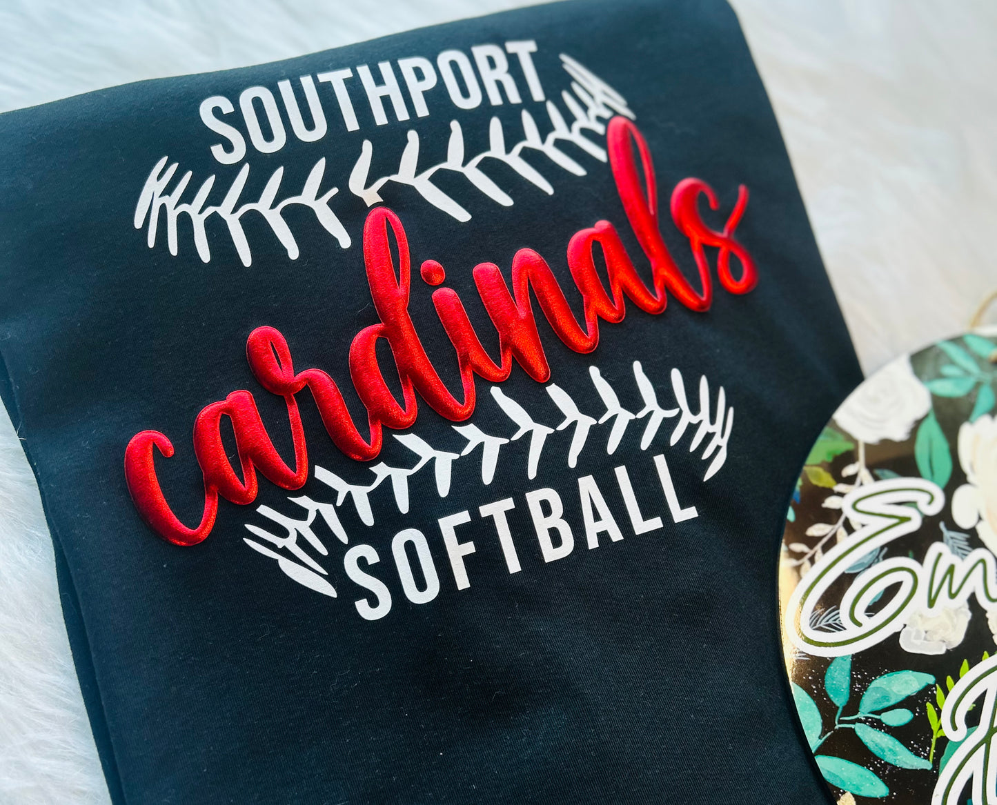 Southport Softball Metallic Puff Design