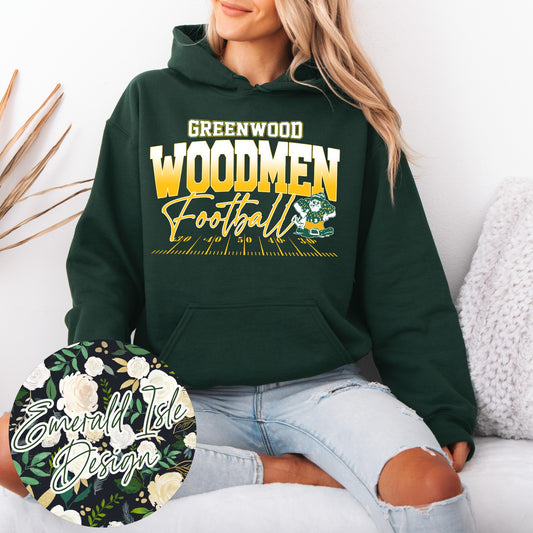 Greenwood Woodmen Ombre Football Design