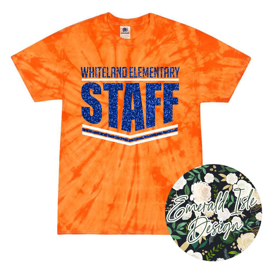 Whiteland Elementary Staff Stripes Glitter Design