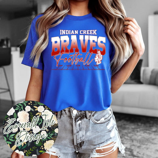 Indian Creek Braves Ombre Football Design