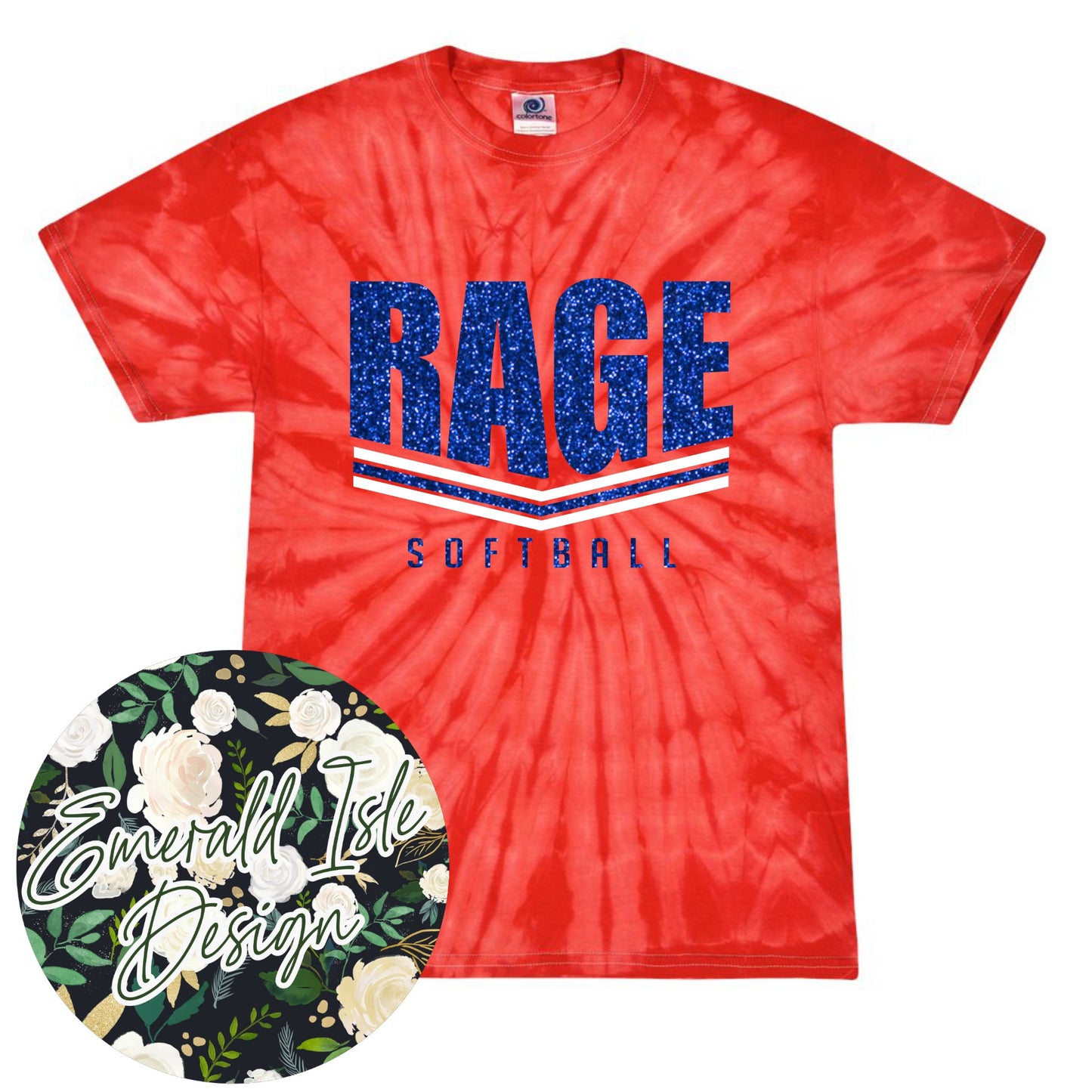 Rage Softball Stripes Glitter Design