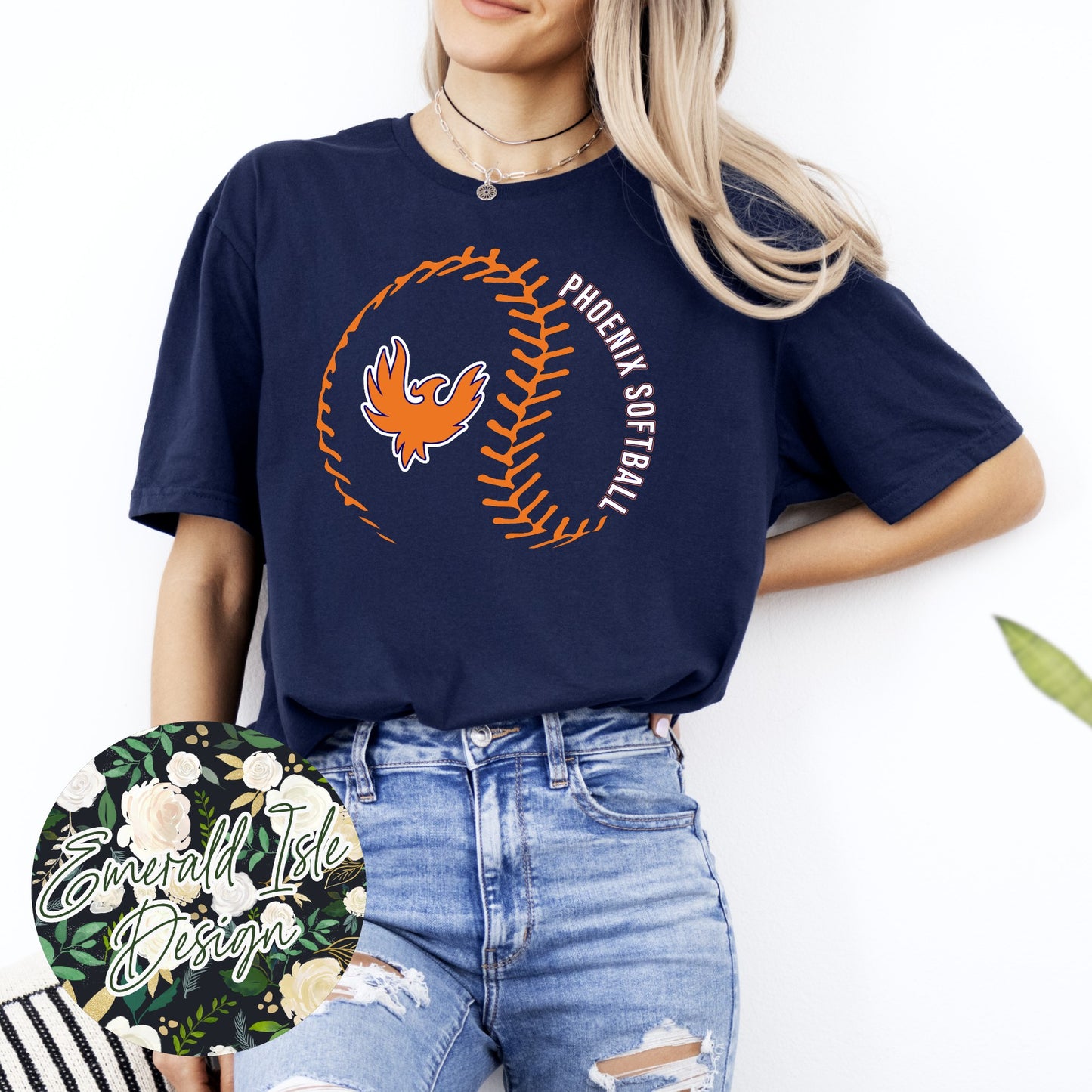 Stylized Phoenix Softball Design