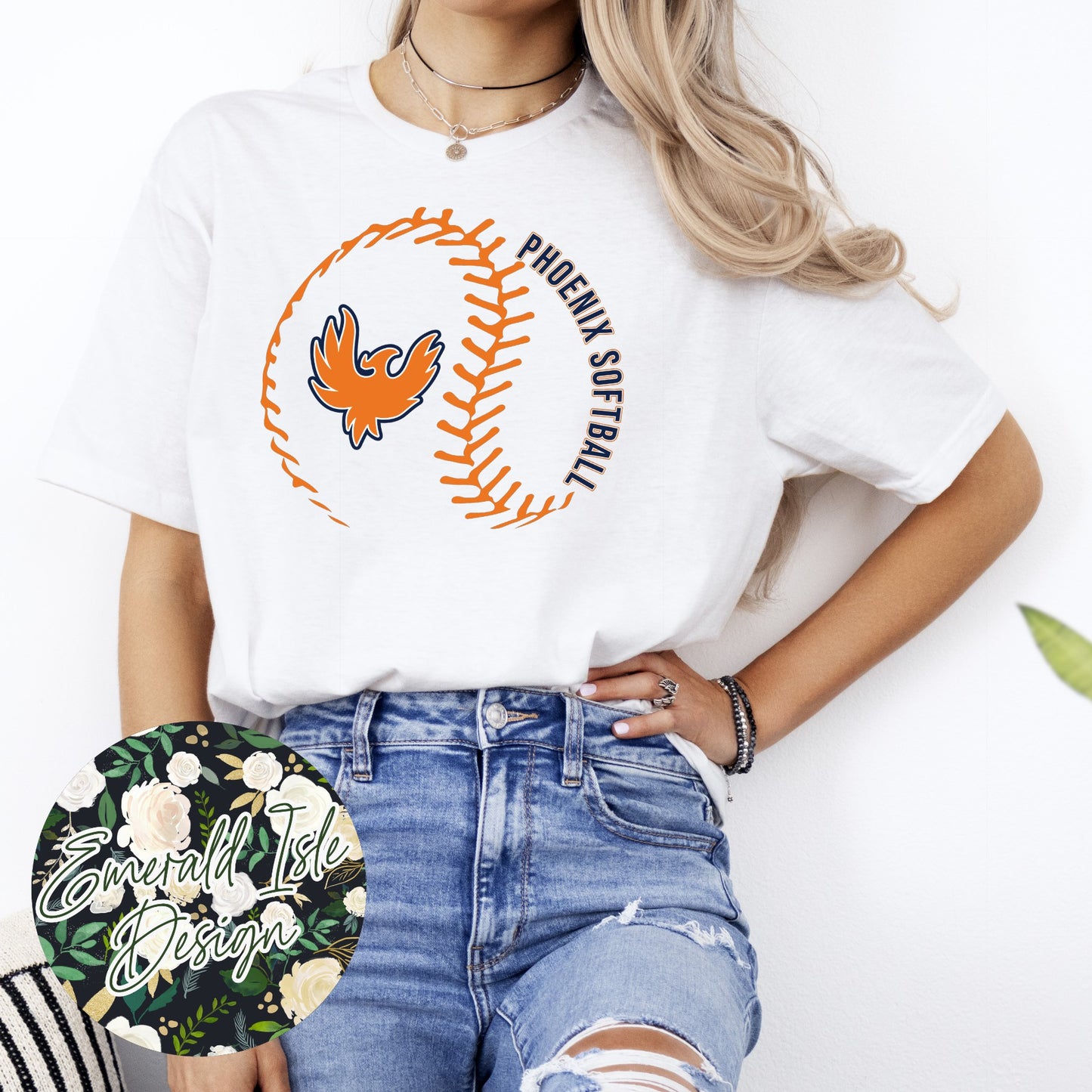 Stylized Phoenix Softball Design