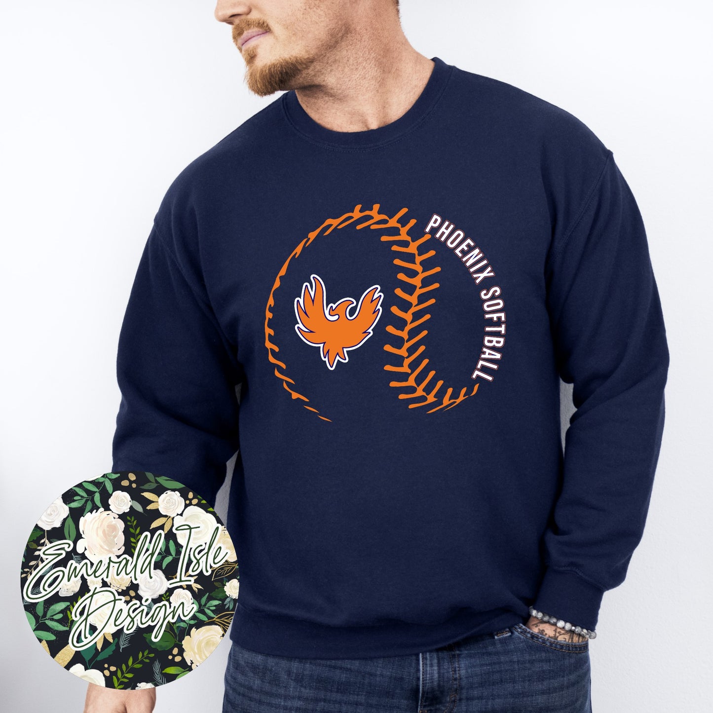 Stylized Phoenix Softball Design