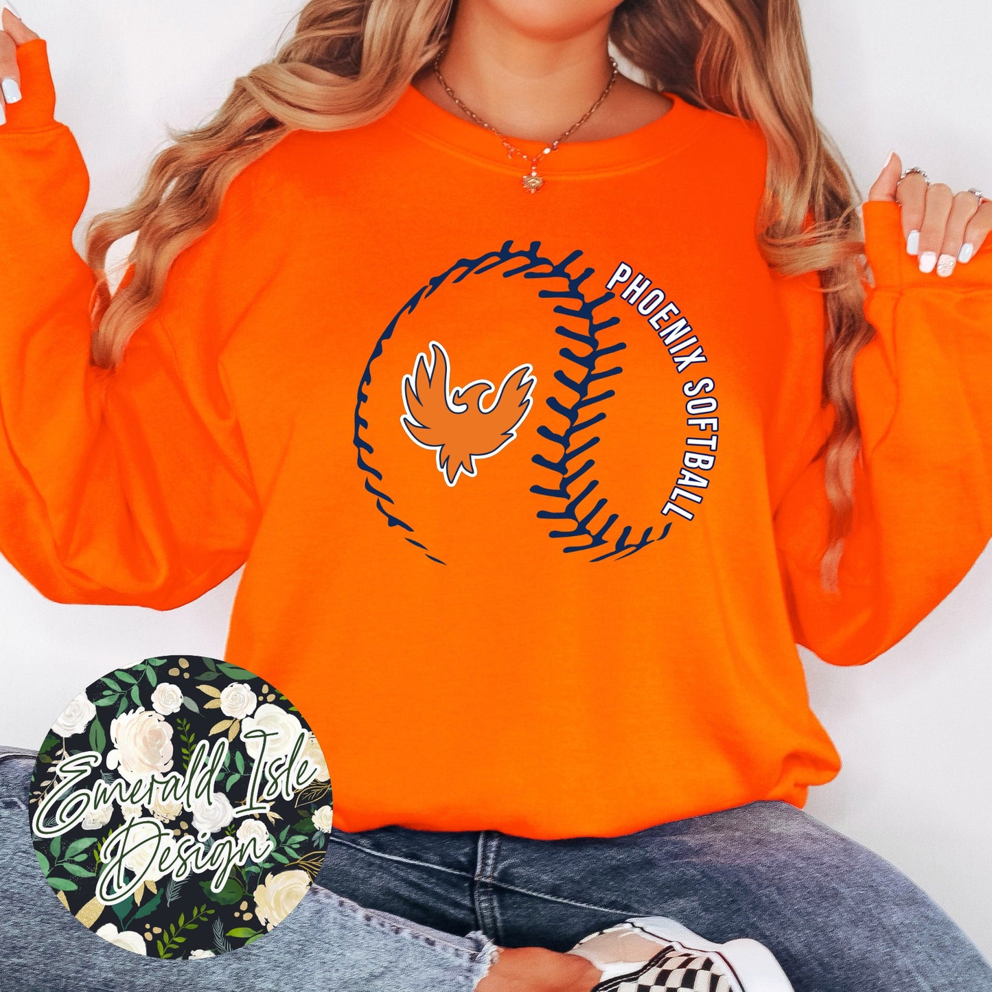 Stylized Phoenix Softball Design