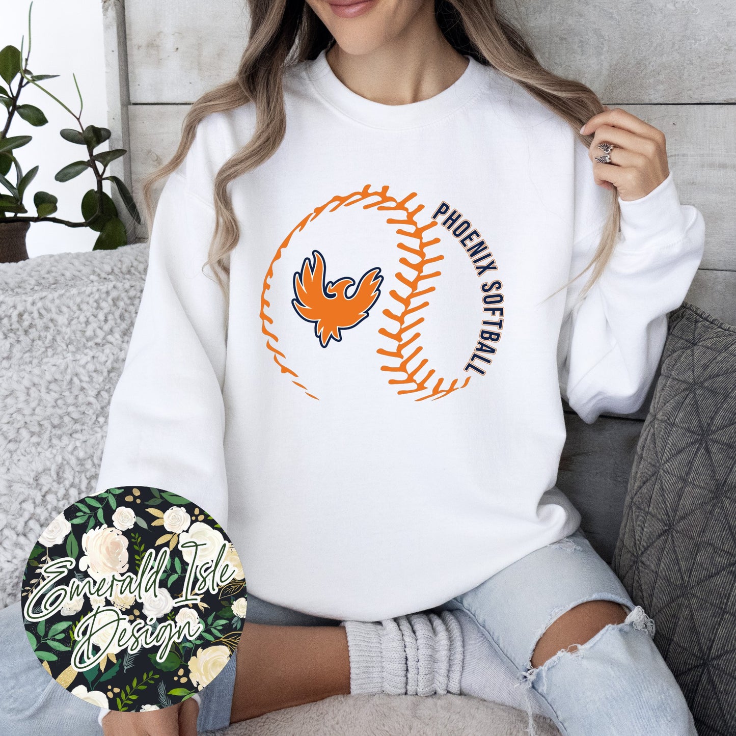 Stylized Phoenix Softball Design
