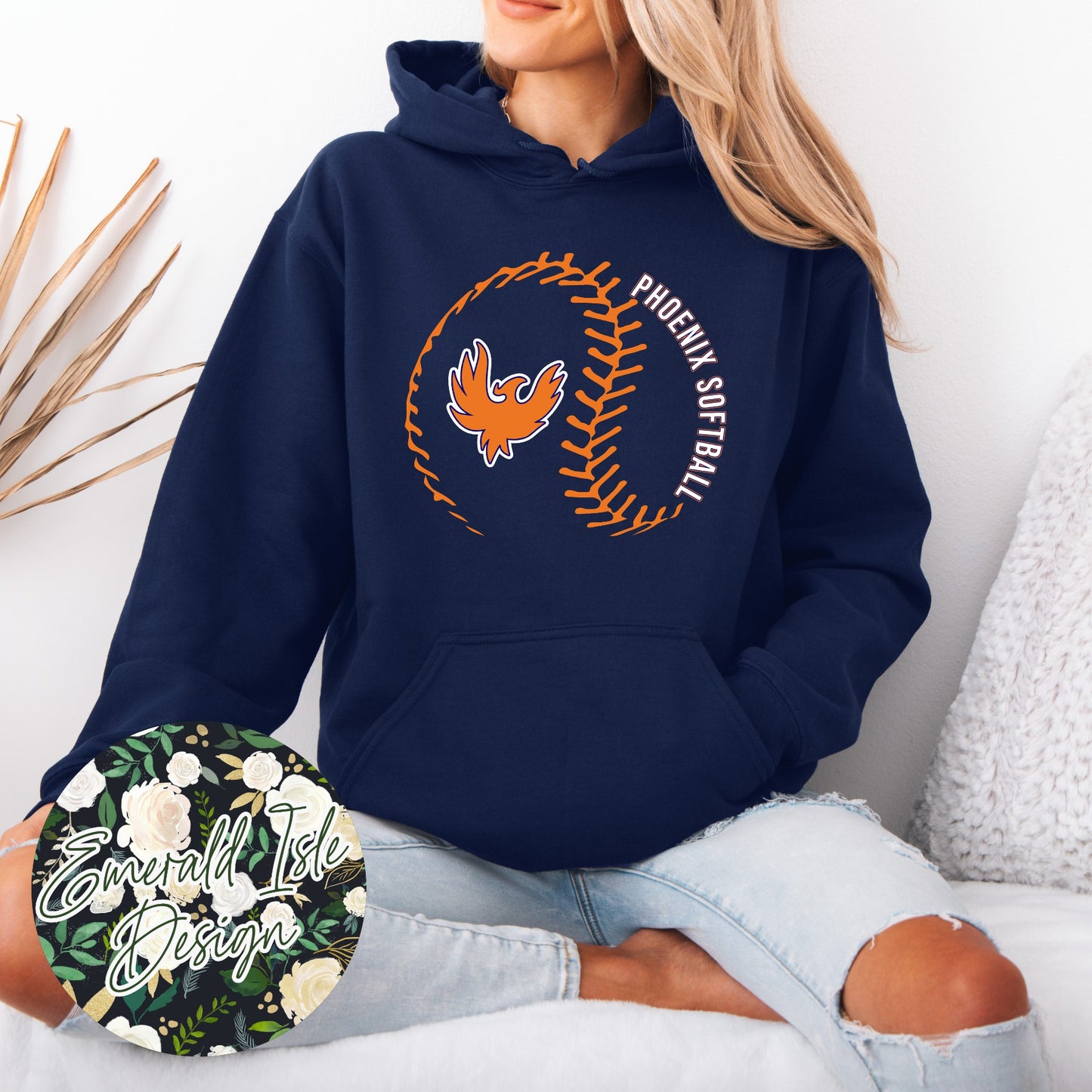 Stylized Phoenix Softball Design