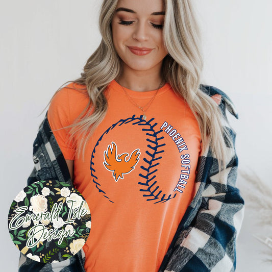 Stylized Phoenix Softball Design