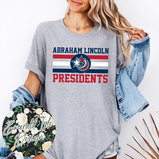 Abraham Lincoln Presidents Mascot Stripe Design