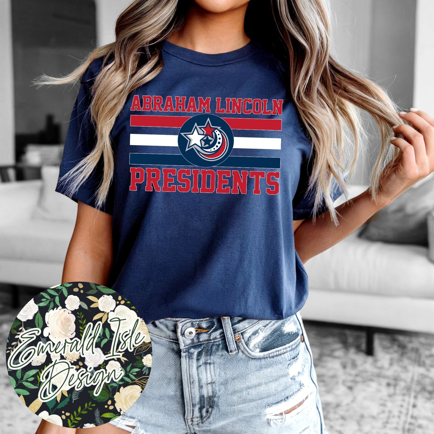 Abraham Lincoln Presidents Mascot Stripe Design