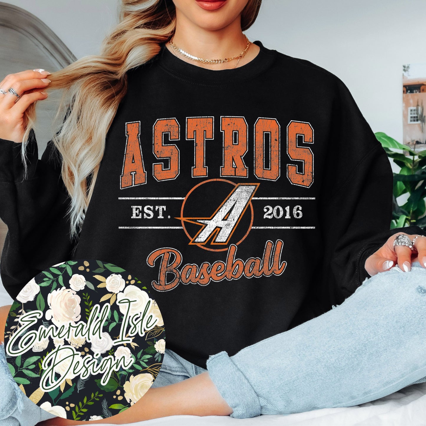 Astros Baseball Vintage Varsity Design