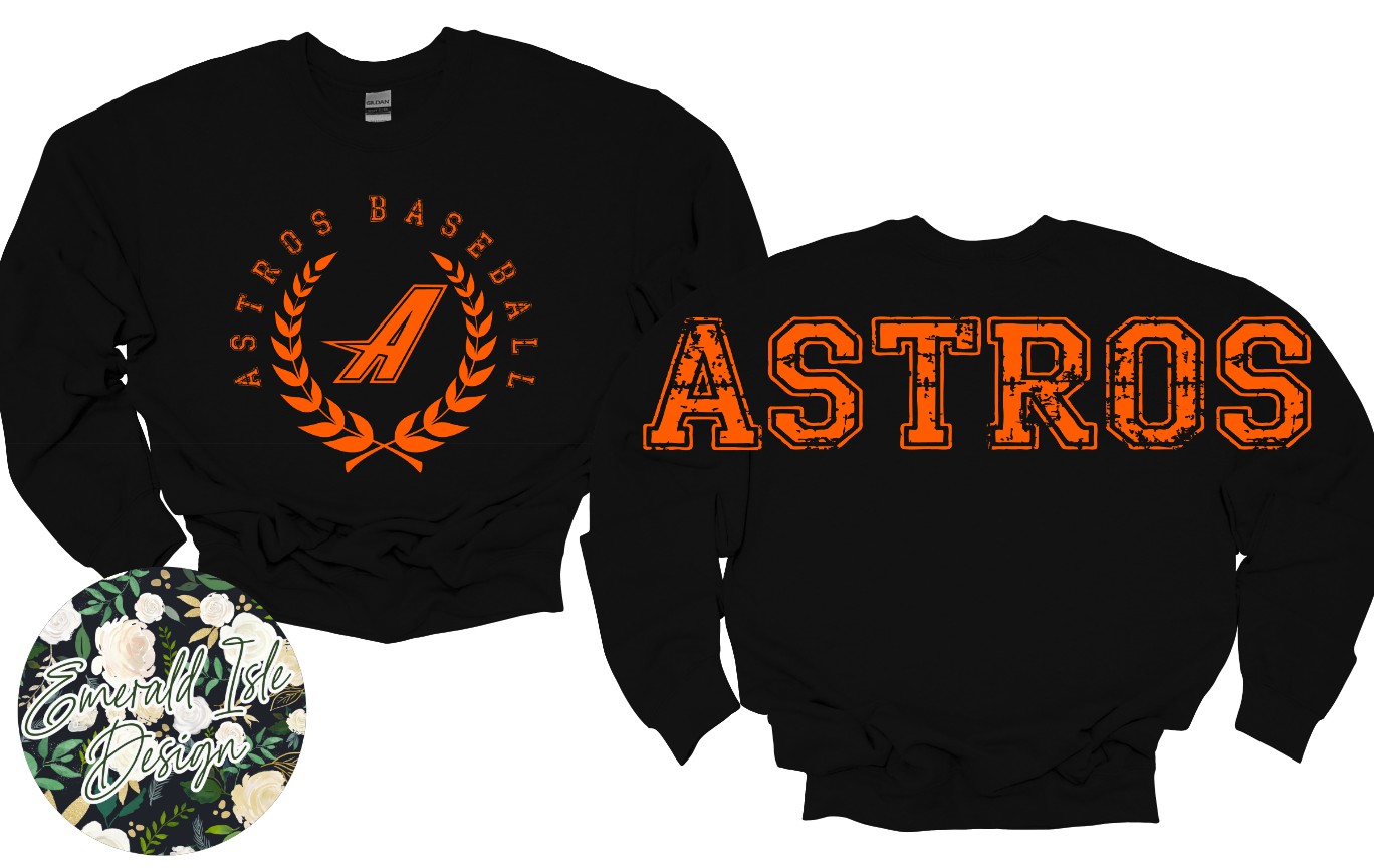 Astros Baseball Oversized Horizontal Design Style 2 on Crewneck Sweatshirt