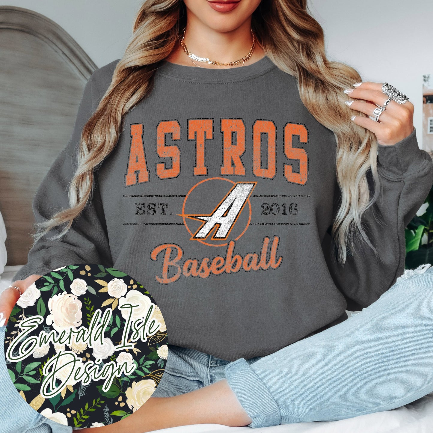 Astros Baseball Vintage Varsity Design