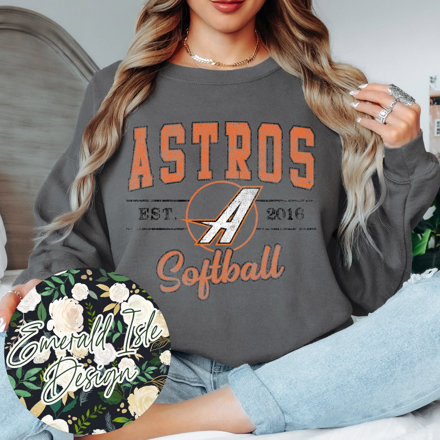 Astros **SOFTBALL** Vintage Varsity Design