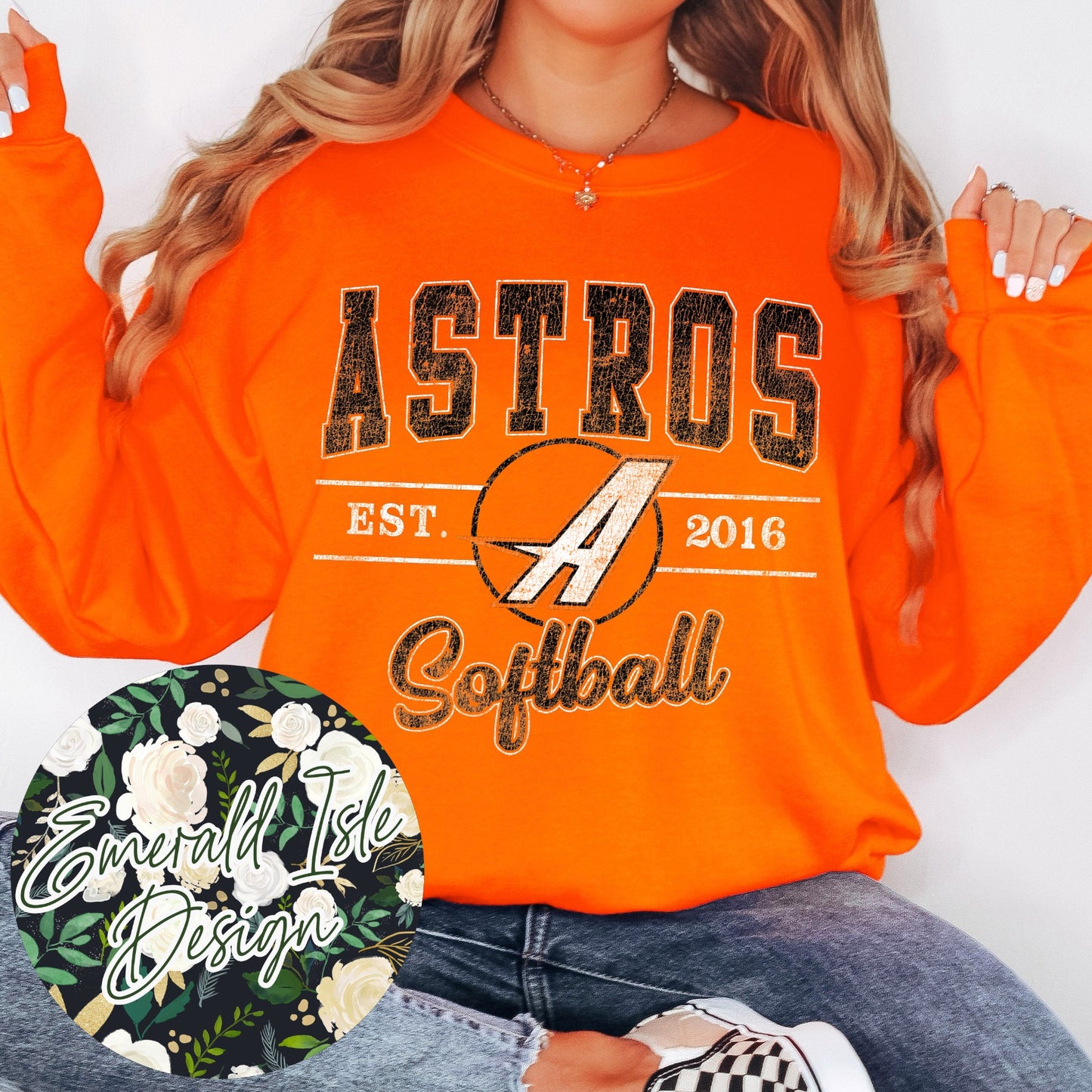 Astros **SOFTBALL** Vintage Varsity Design
