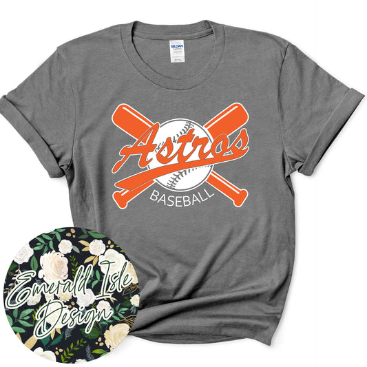 Astros Baseball Crossed Bats Design
