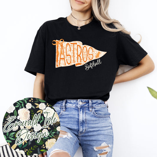 Astros Softball Toile Pennant Design