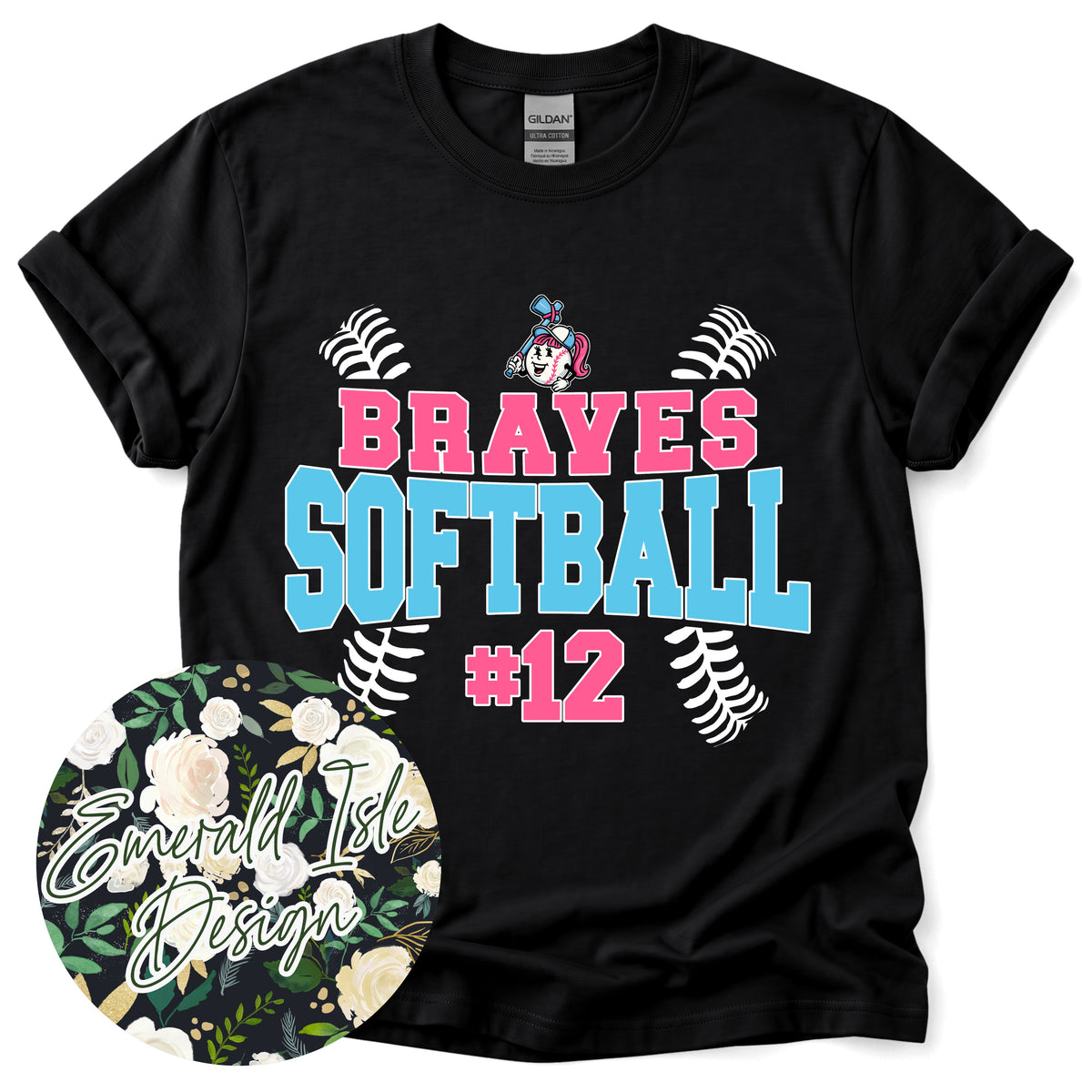 Braves Softball Custom Number Design