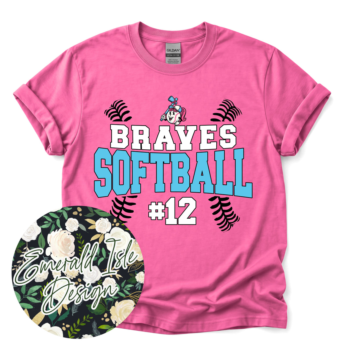 Braves Softball Custom Number Design