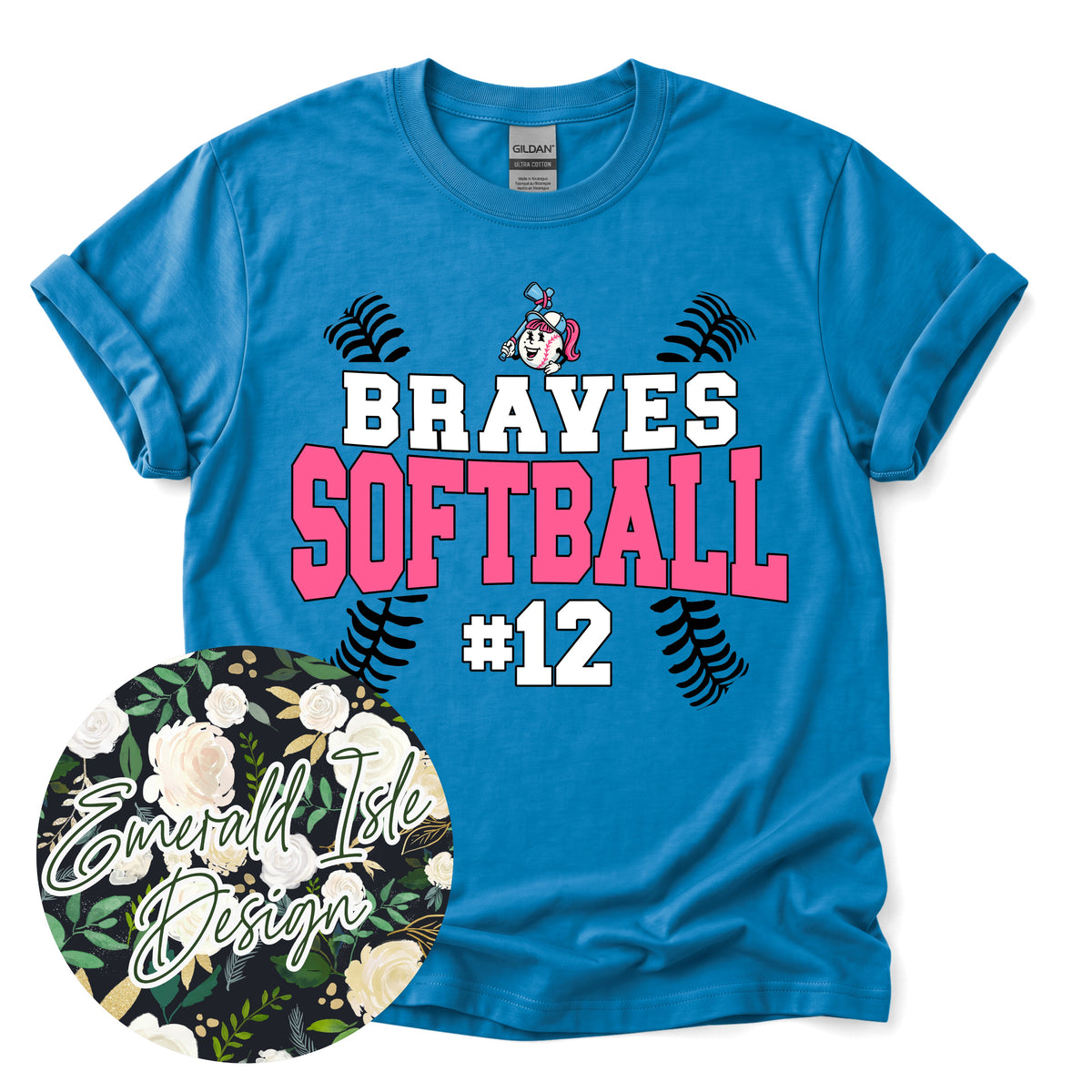 Braves Softball Custom Number Design