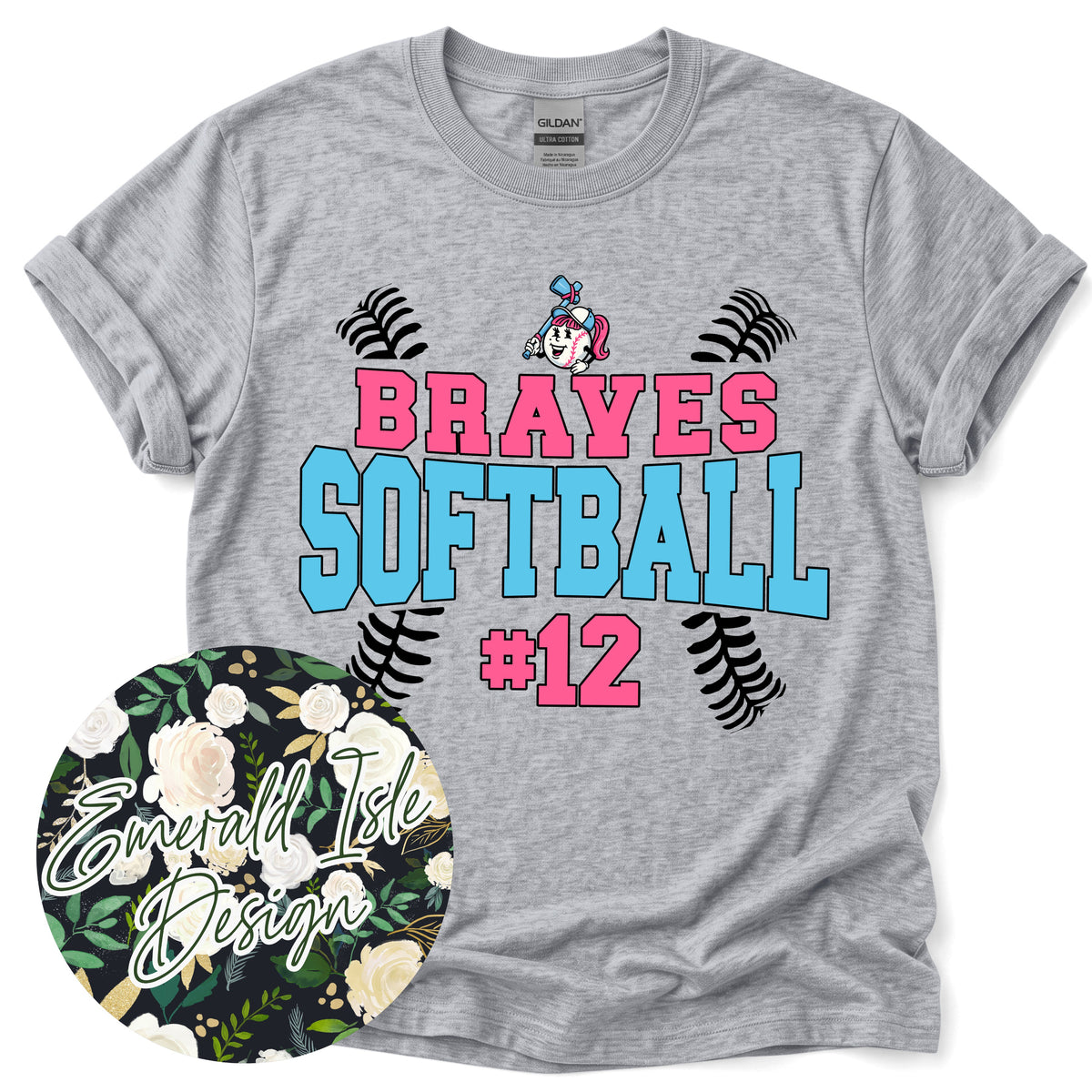 Braves Softball Custom Number Design