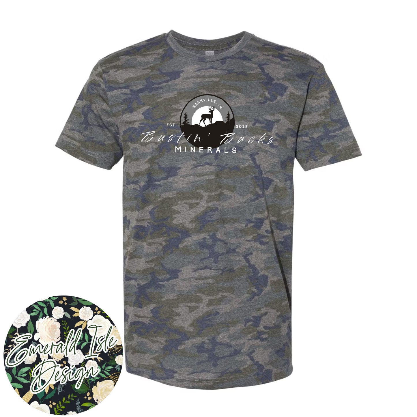 Bustin' Bucks Minerals Unisex Vintage Camo Unisex T