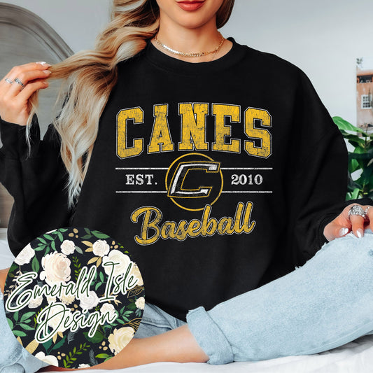 Canes Baseball Vintage Varsity Design