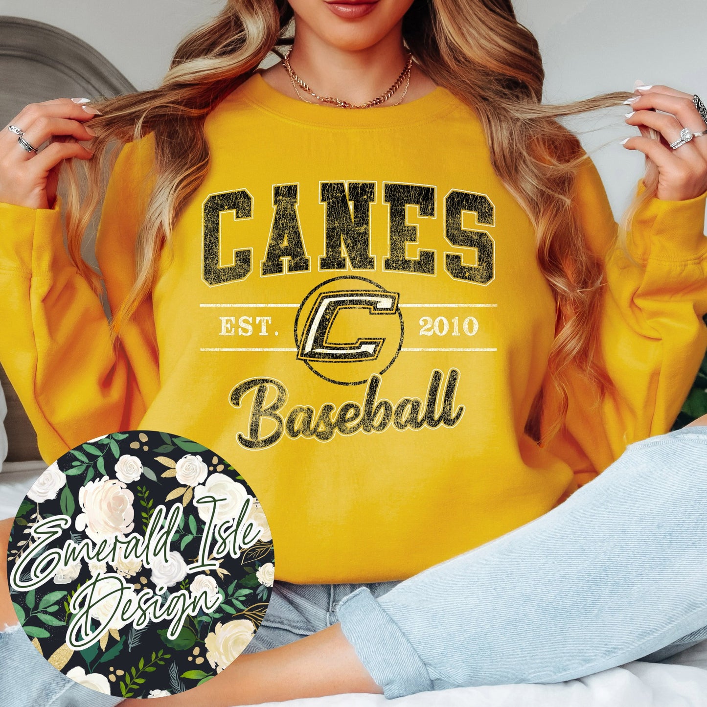 Canes Baseball Vintage Varsity Design