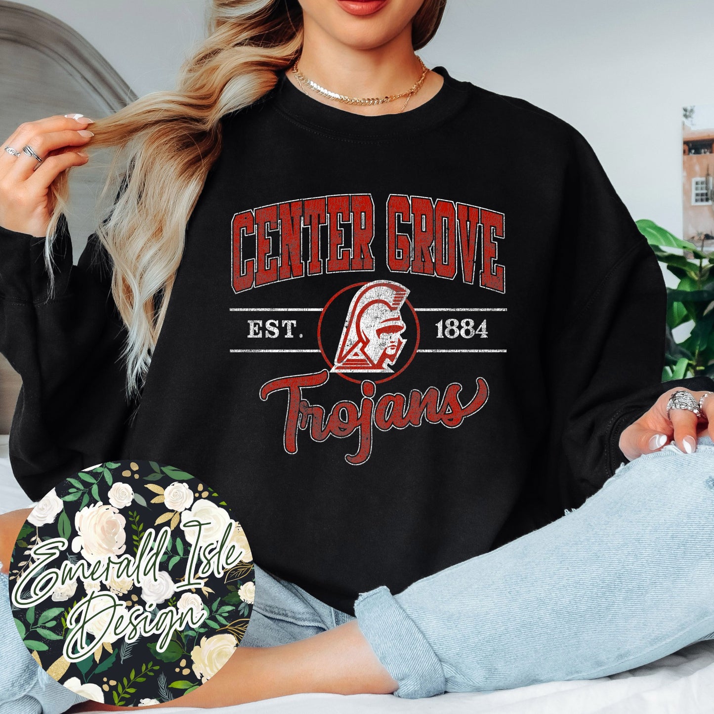 Center Grove Trojans Vintage Varsity Design