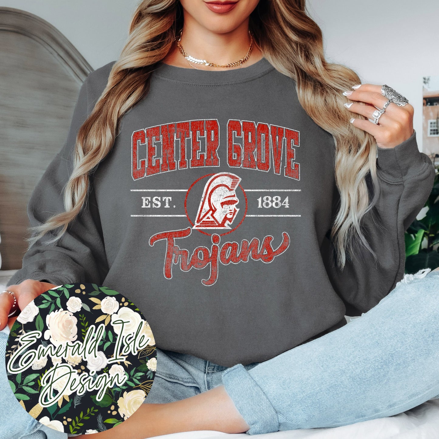 Center Grove Trojans Vintage Varsity Design