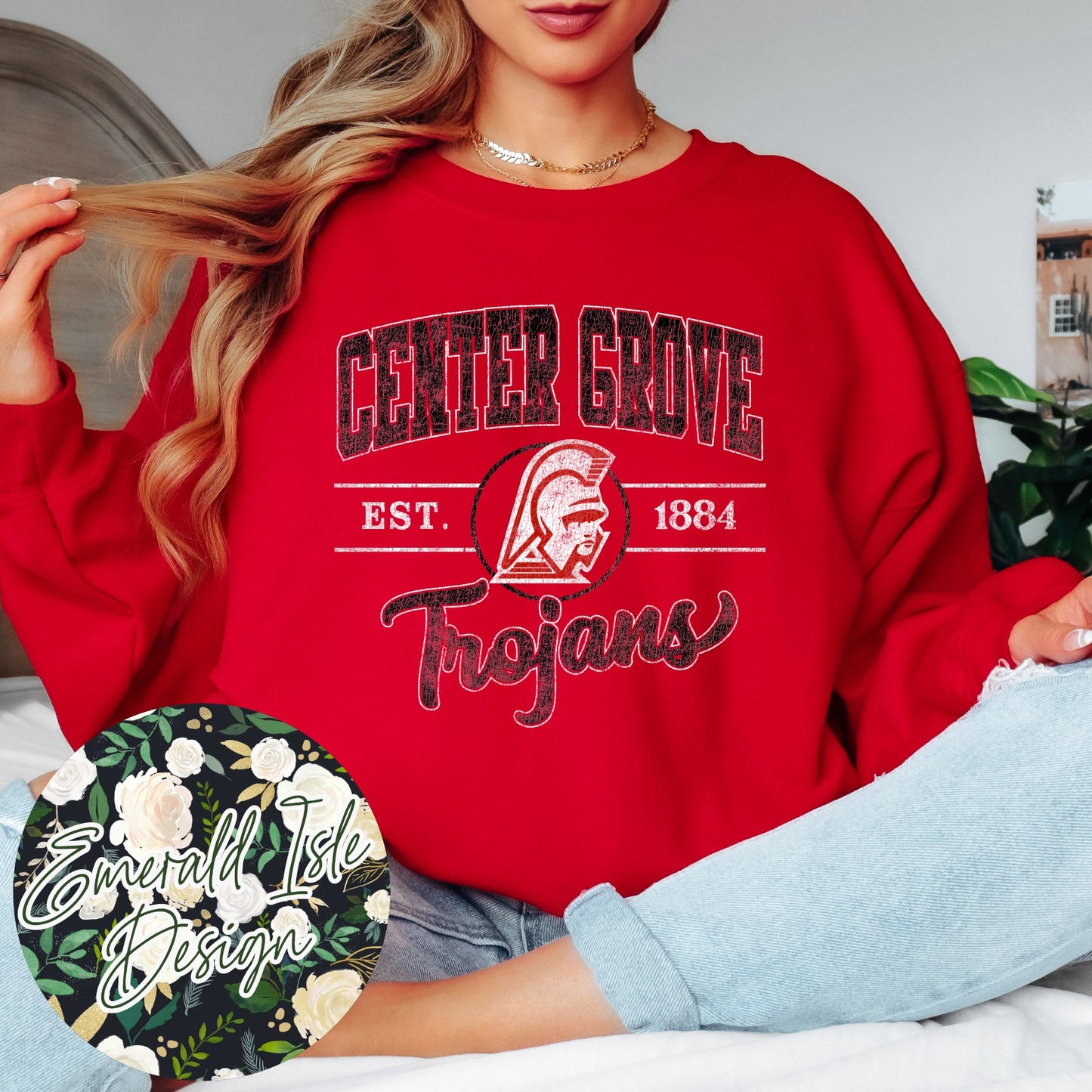 Center Grove Trojans Vintage Varsity Design