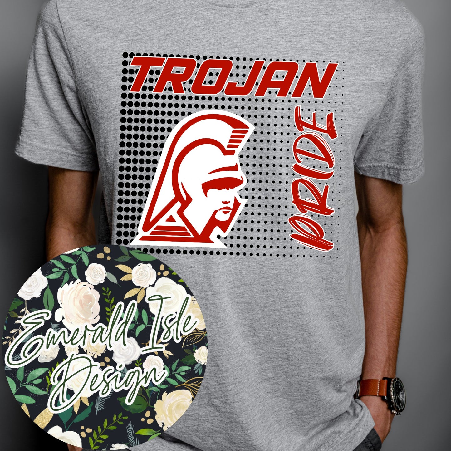 Trojan Pride Gradient Dots Design