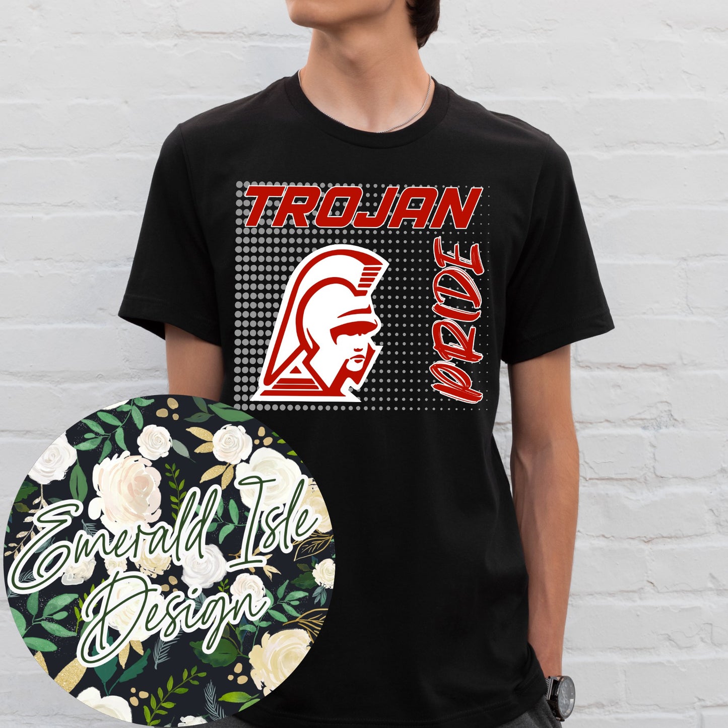 Trojan Pride Gradient Dots Design