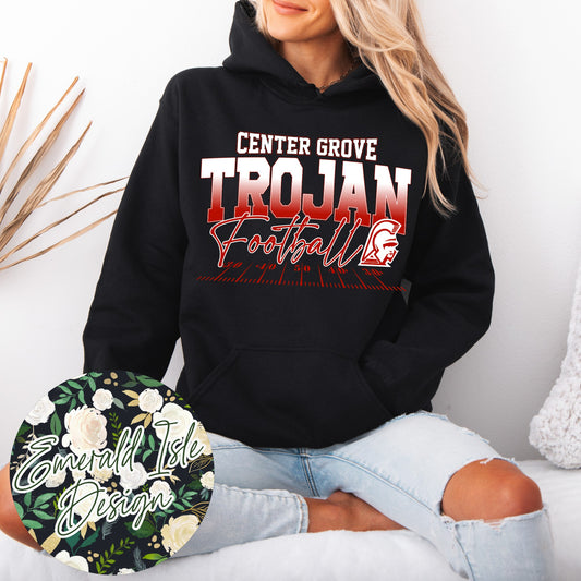 Center Grove Trojans Ombre Football Design
