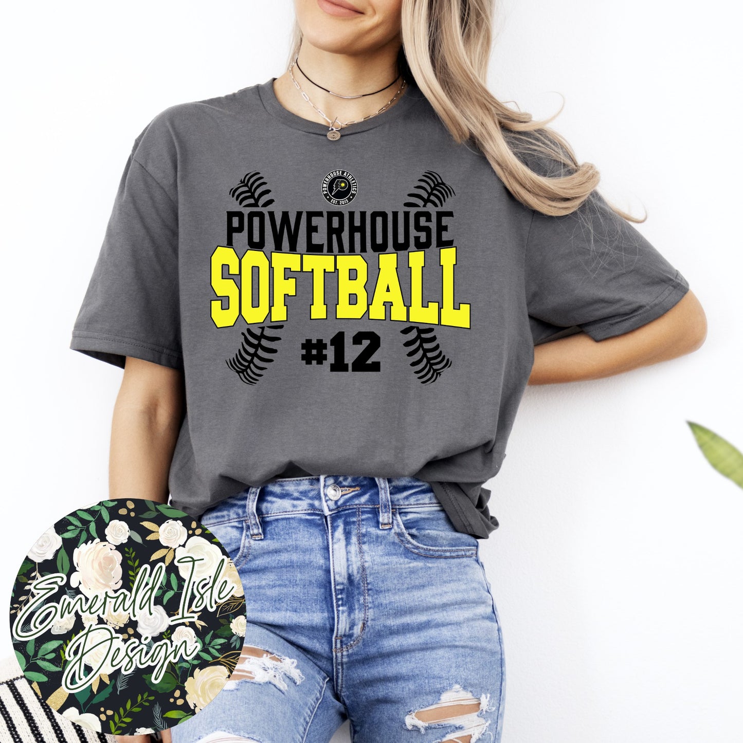 Powerhouse Softball Custom Number Design