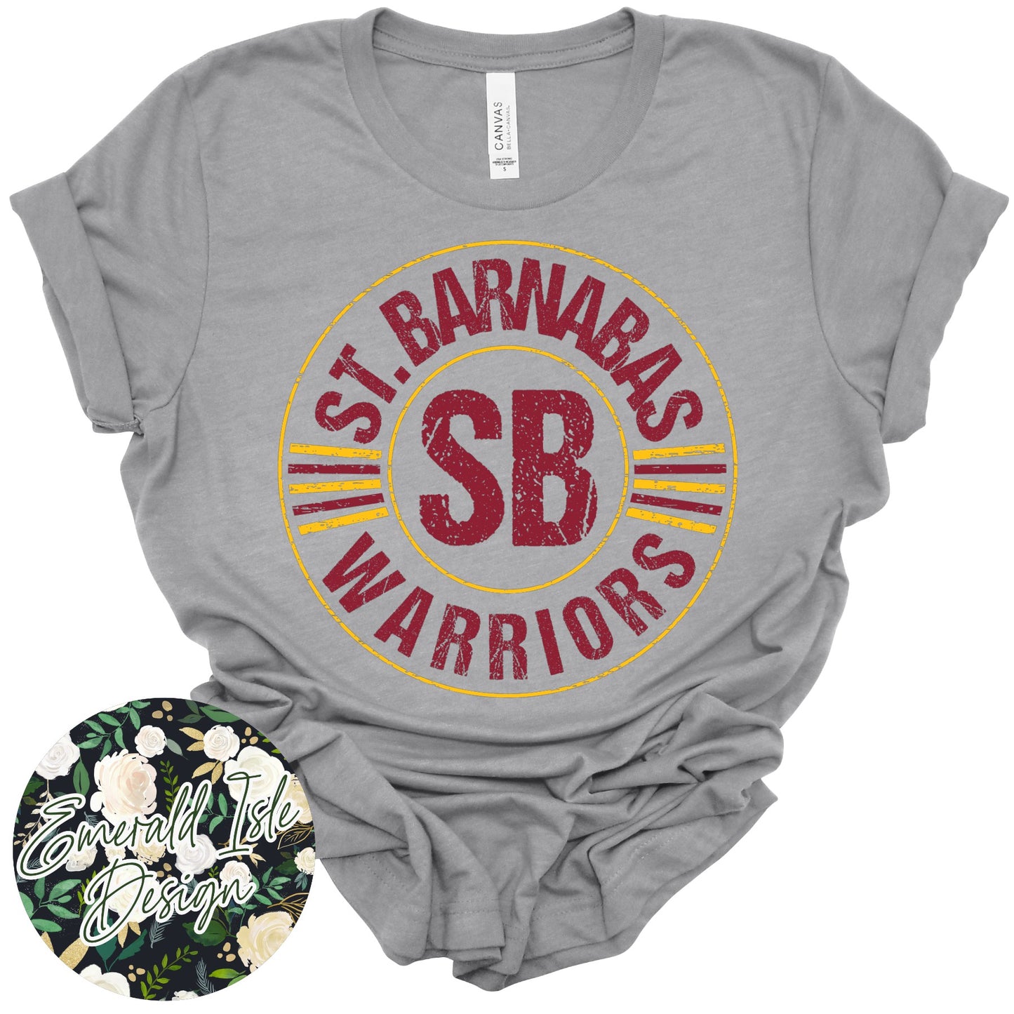 St. Barnabas Warriors Distressed Circle Design