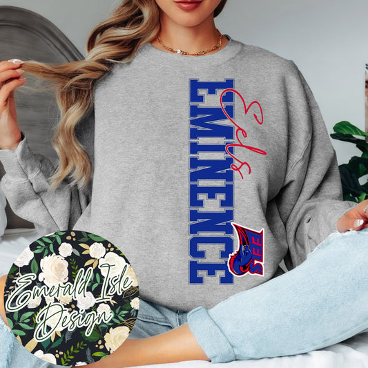 Eminence OVERSIZED Vertical Varsity Design Crewneck Sweatshirt