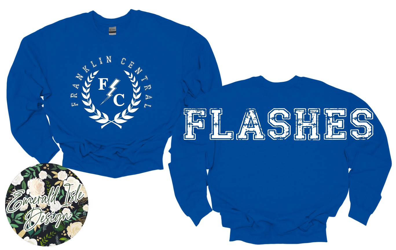 Franklin Central Flashes Oversized Horizontal Design Style 2 on Crewneck Sweatshirt