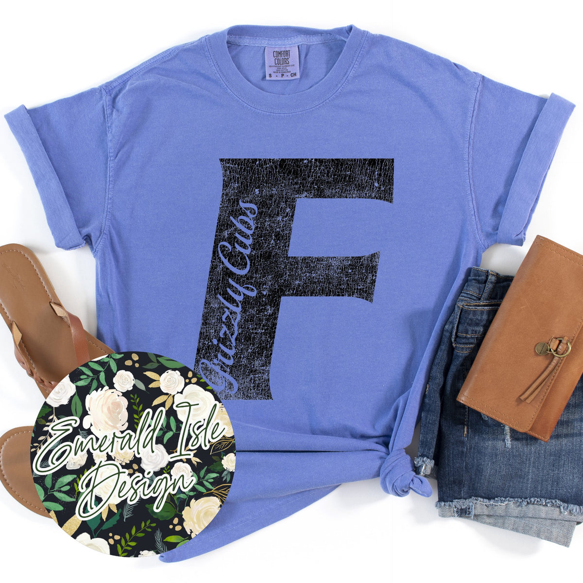 Franklin Eroded F on Comfort Colors
